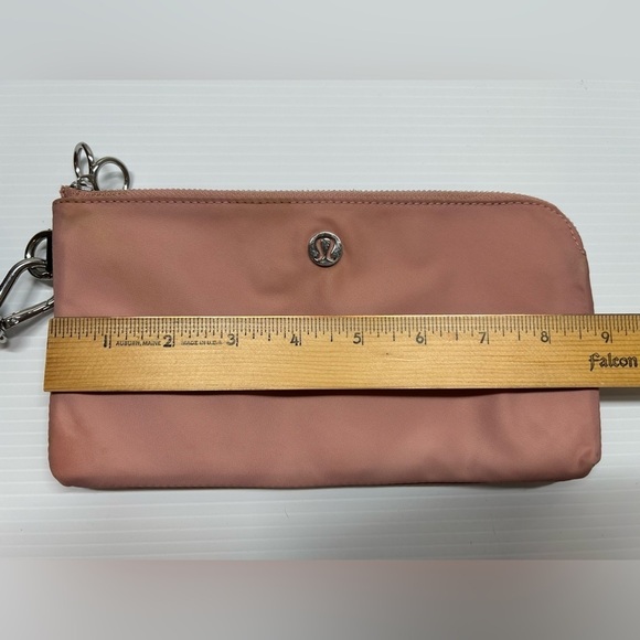 Lululemon Now and Always Pouch Salmon Pink Silver Hardware Removable Wrist Strap - Picture 10 of 11